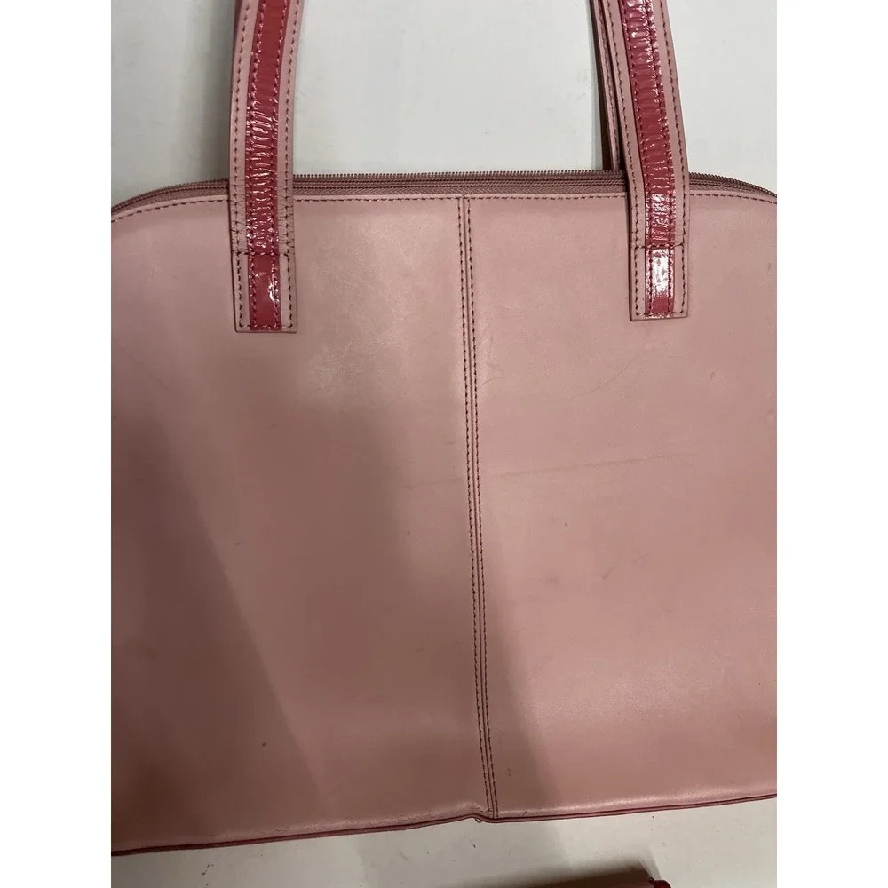 Franklin Covey Pink Leather Binder Briefcase‎ Laptop Bag